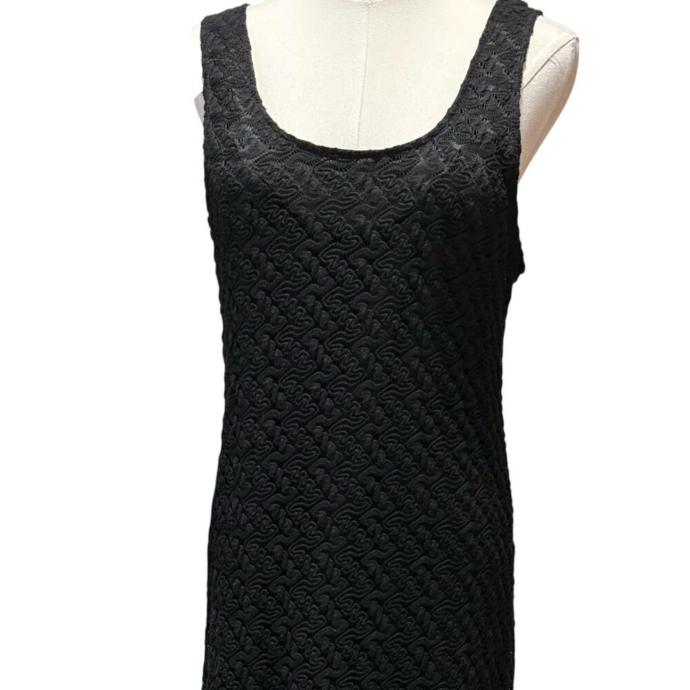 Vtg Y2K Black Crochet Size Large Full Length Whimsigoth Womens Maxi Dress - Picture 6 of 13